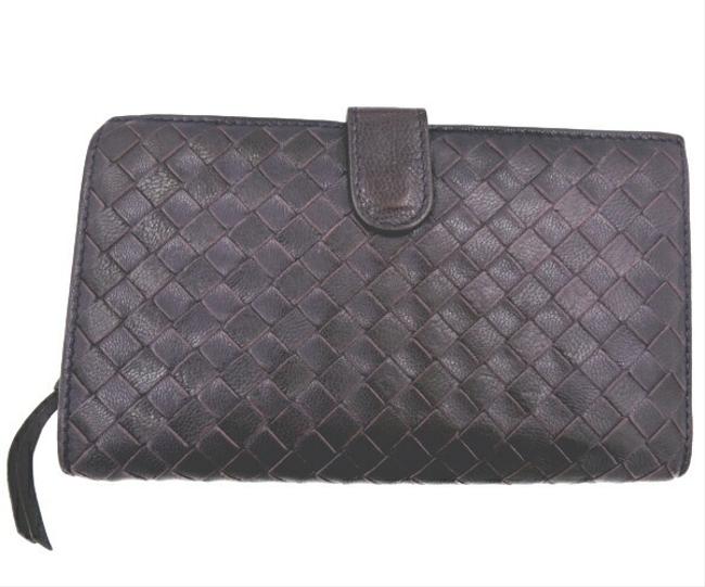 Bottega Veneta Purple Intrecciato Leather Bi fold Wallet