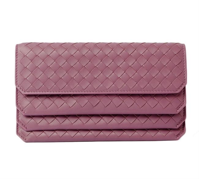 Bottega Veneta Purple Long Triple Flap Wallet