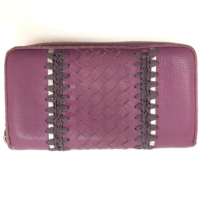 Bottega Veneta Purple Womens Leather Intrecciato Continental Wallet