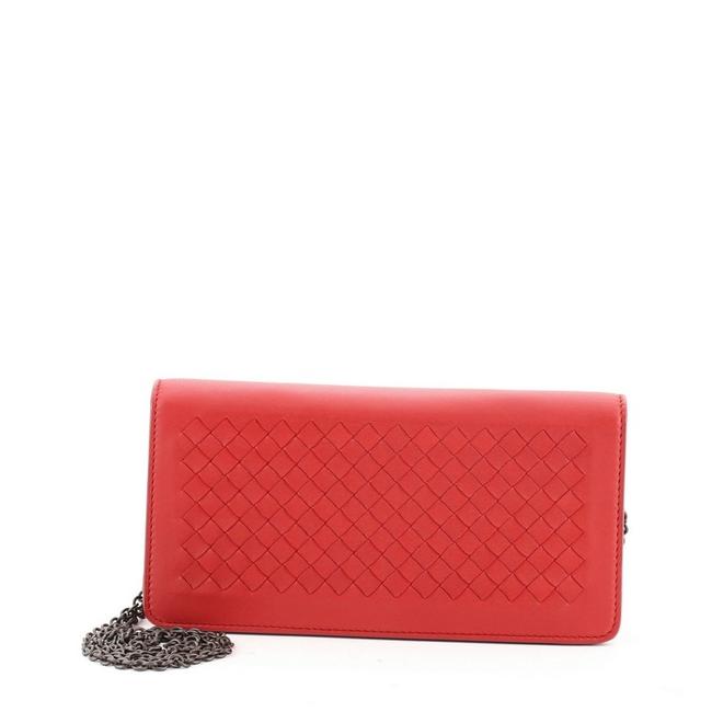 Bottega Veneta Red Chain Intrecciato Nappa Wallet