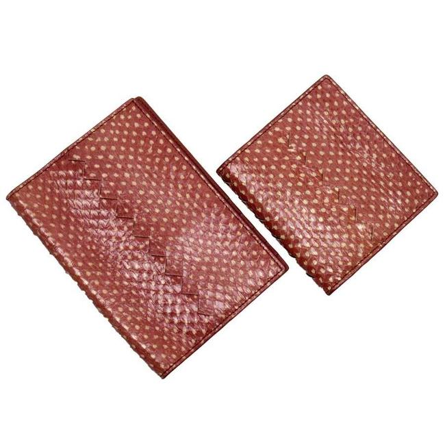 Bottega Veneta Red Color Card Case Pass 2 piece Set Leather Ladies Wallet
