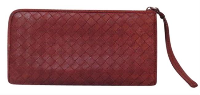 Bottega Veneta Red Color Intrecciato Leather Bi fold Unisex Wallet