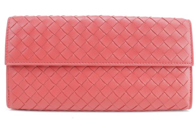 Bottega Veneta Red Intrecciato Flap Interwoven Leather 29bk0116 Wallet