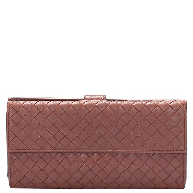 Bottega Veneta Red Leather Intrecciato Wallet