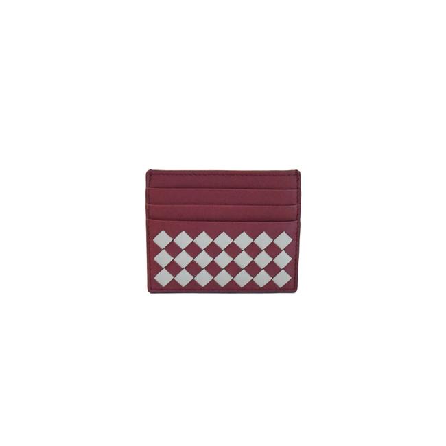 Bottega Veneta Red White Card Holder Wallet