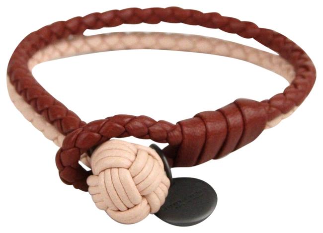 Bottega Veneta RedPeach RedPeach Leather Braided 113546 5284 Bracelet
