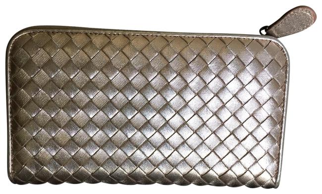 Bottega Veneta Rose Blush Metallic Zip Around Wallet