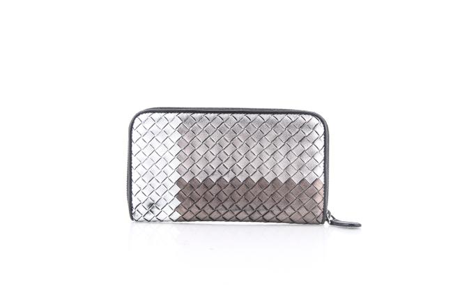 Bottega Veneta Multicolor Zip Around In Silver Wallet