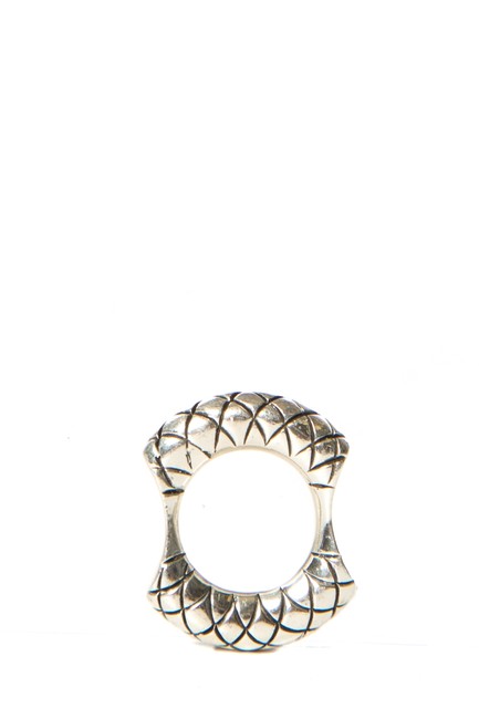 Bottega Veneta Sterling Silver Intrecciato Concave Ring