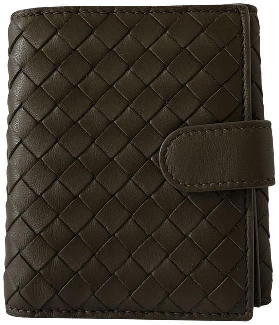 Bottega Veneta Taupe Intrecciato Leather Mini Flap Wallet