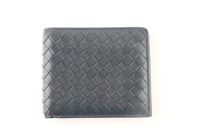 Bottega Veneta Teal Intrecciato Bi fold Wallet