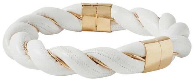 Bottega Veneta White Gold tone and Leather Necklace