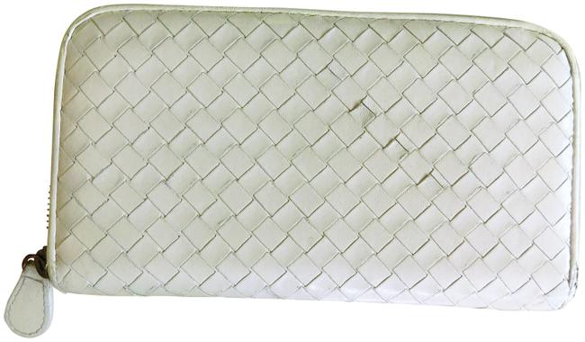 Bottega Veneta White Intrecciato Wallet