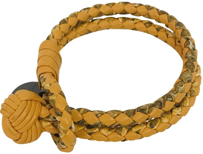 Bottega Veneta Yellow Intrecciato Braided Nappa Leather Bracelet