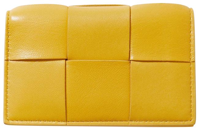 Bottega Veneta Yellow Intrecciato Leather Cardholder Wallet