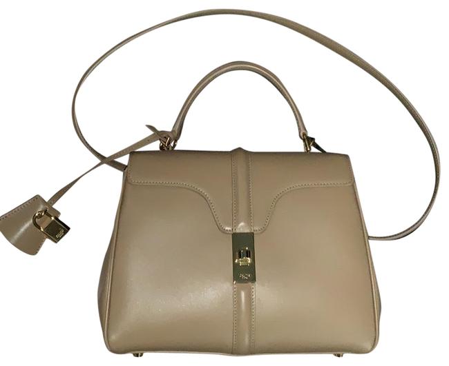 Celine 16 Beige Calfskin Leather Satchel
