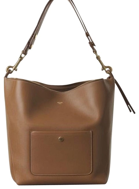 Celine 176193xfb CamelTan Calfskin Leather Hobo Bag