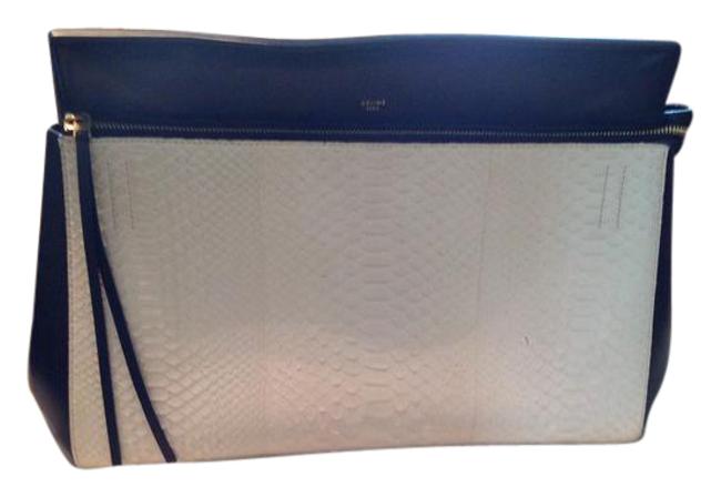 Celine And BlackWhite Python Skin Leather Satchel