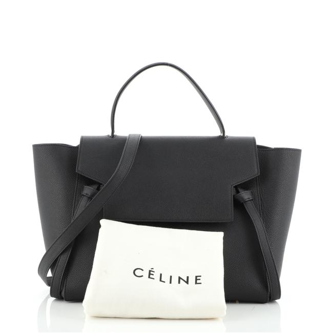 Celine Belt Bag Textured Mini Black Leather Satchel