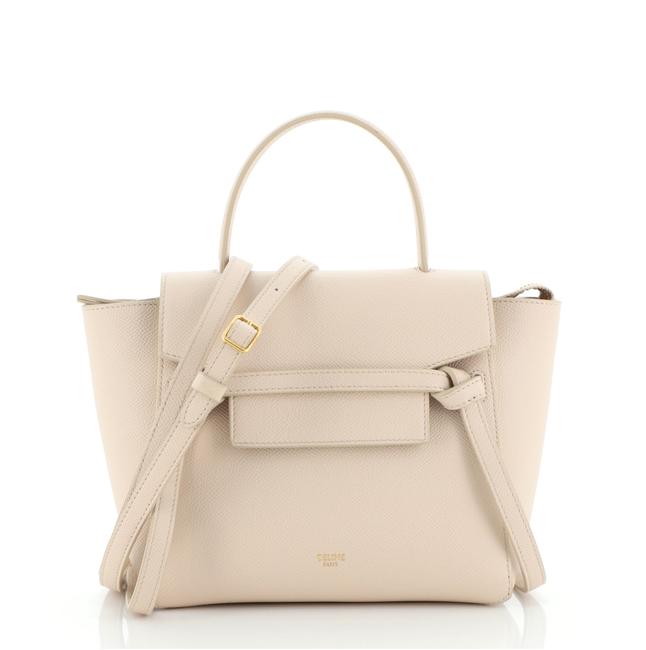 Celine Belt Bag Textured Nano Neutral Leather Satchel