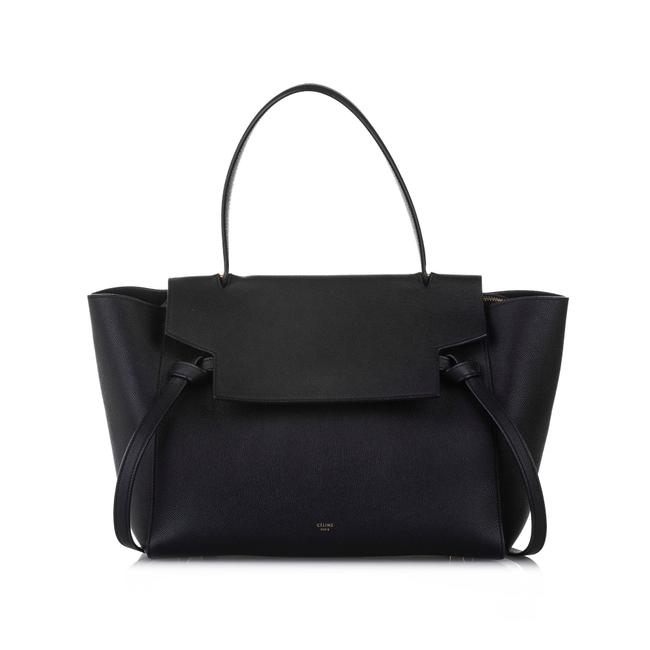 Celine Belt Black Leather Satchel