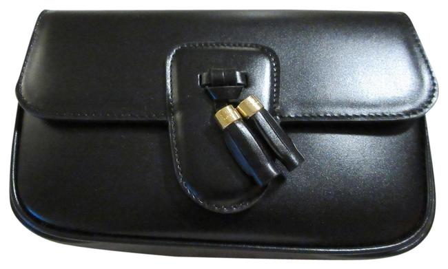 Celine Belt Cr Tassels Black Leather Clutch