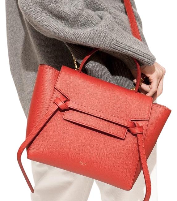 Celine Belt Micro Fox Red Calfskin Leather Cross Body Bag