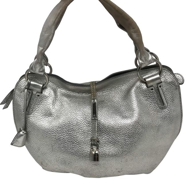 Celine Bittersweet Tote Silver Metallic Leather Hobo Bag