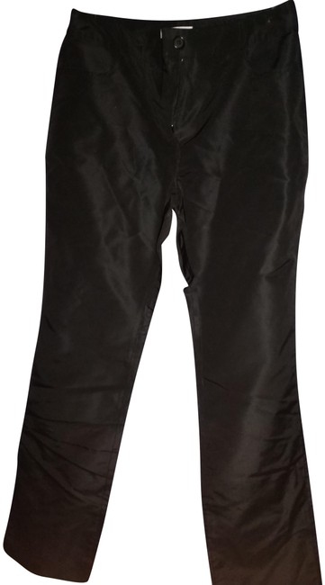 Celine Black 42 Made In France Silk Pants12 L, 32, 33