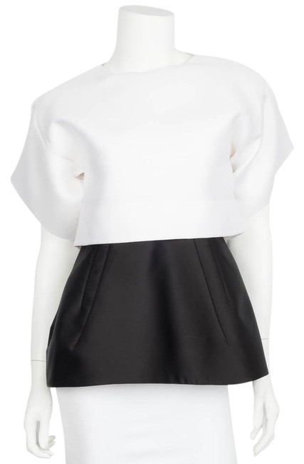 Celine BlackWhite Boxy Peplum Blouse4 S