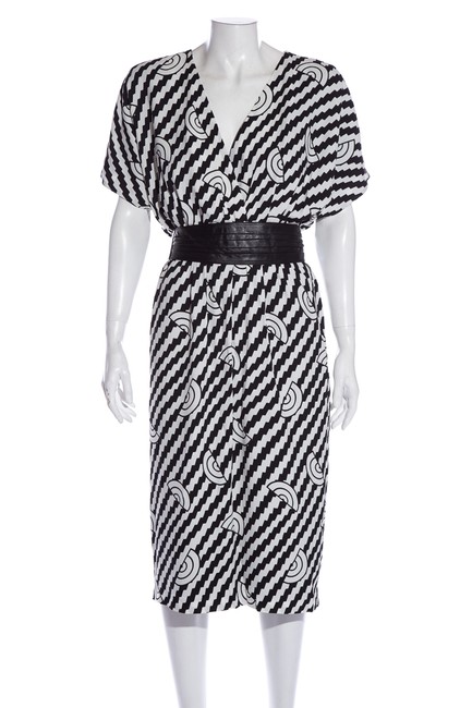 Celine BlackWhite Kimono Short Casual Dress4 S