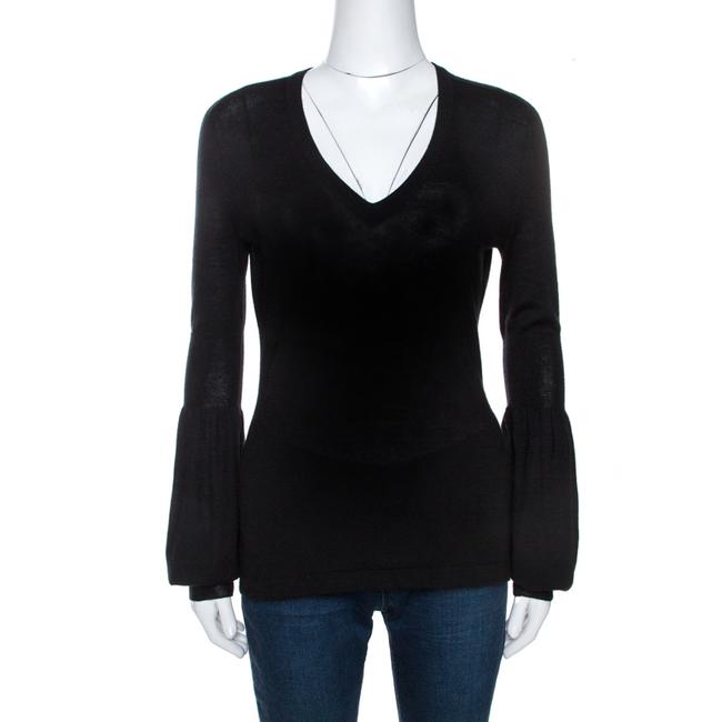 Celine Black Cashmere Knit Long Sleeve Top M Blouse