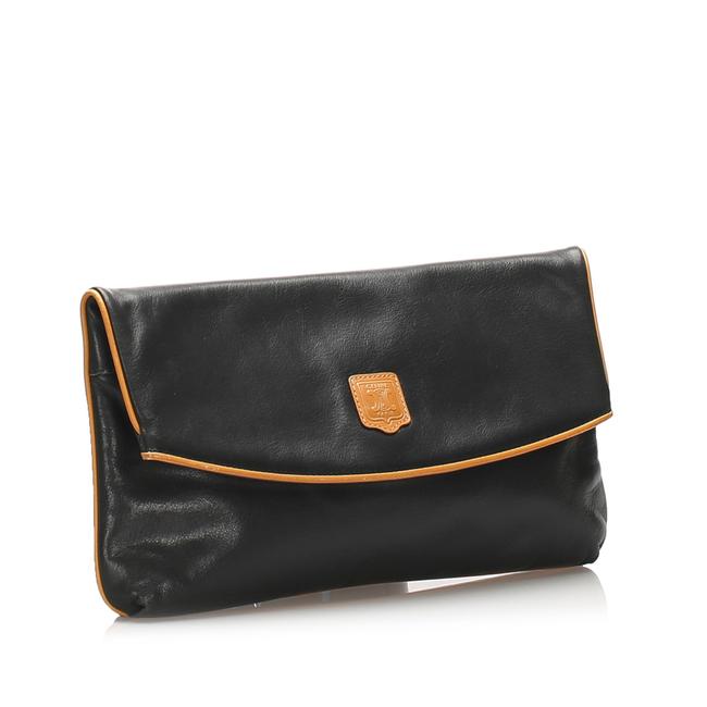 Celine Black Leather Clutch