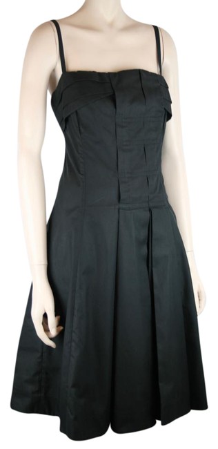 Celine Black Sleeveless Asymmetric Pleats Short Cocktail Dress8 M