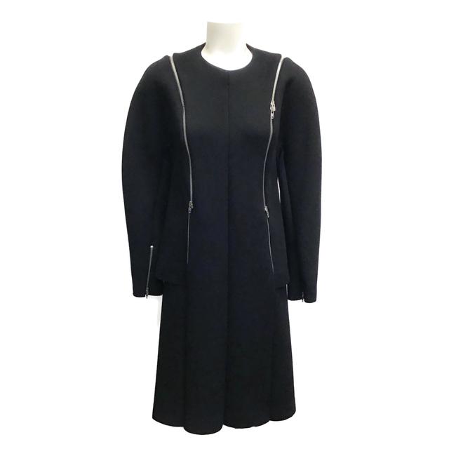 Celine Black Wool Zipper Cocktail Dress6 S