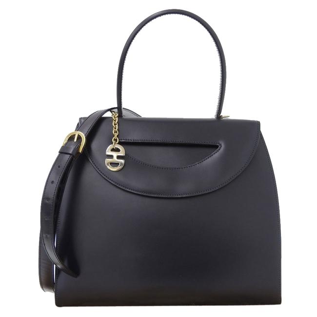 Celine Blue Vintage Leather Bag Satchel