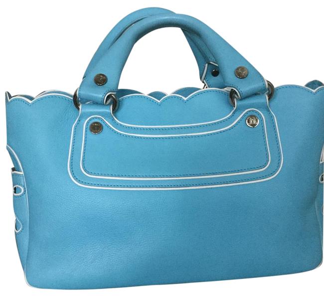 Celine Boogie Baby Blue Leather Satchel