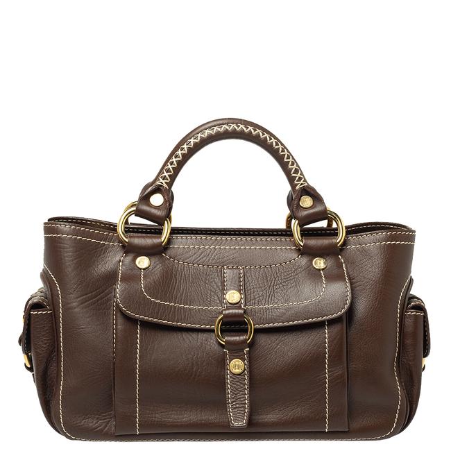 Celine Boogie Brown Leather Bag Satchel