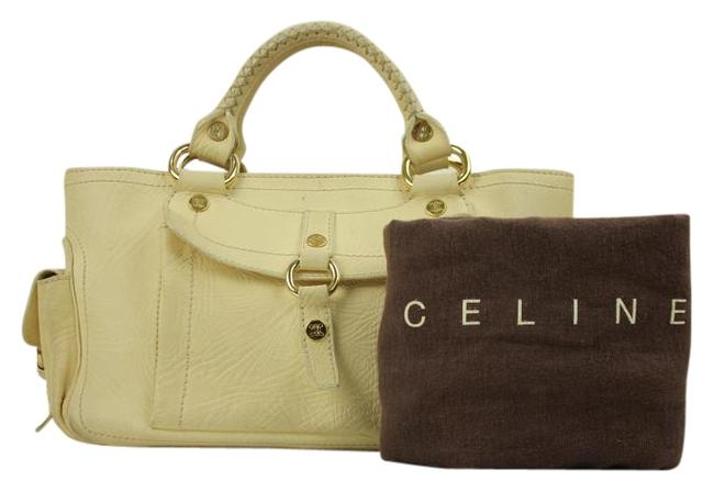 Celine Boogie Ivory Ce02 Cream Leather Satchel