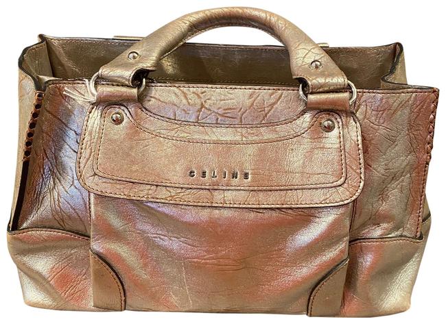 Celine Boogie Gold Leather Satchel
