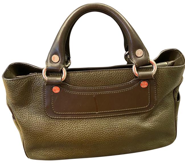 Celine Boogie Green Leather Satchel