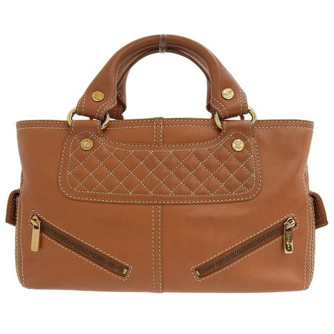 Celine Boogie Handbag 134023 Brown Leather Satchel
