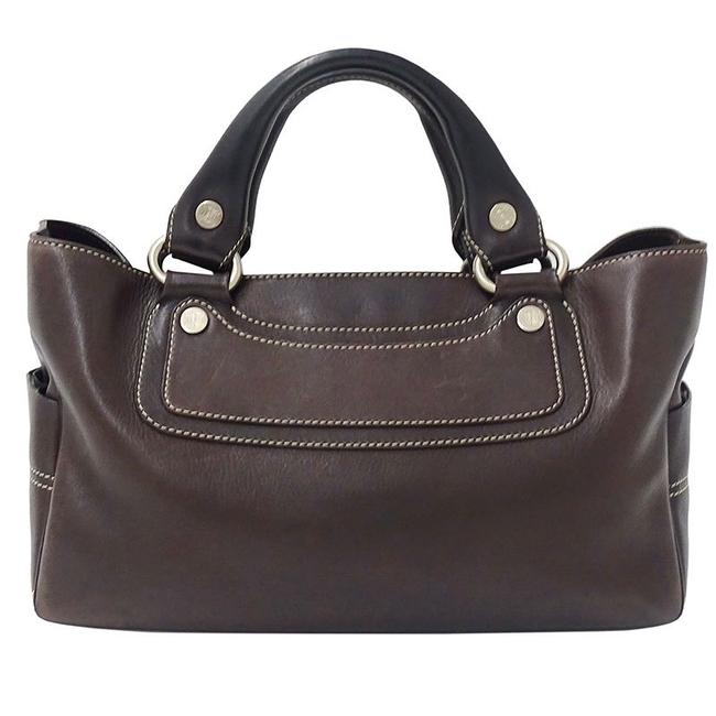Celine Boogie Handbag Womens Brown Leather Satchel