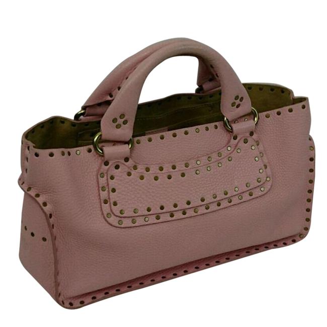 Celine Boogie Pink Leather Studded Satchel
