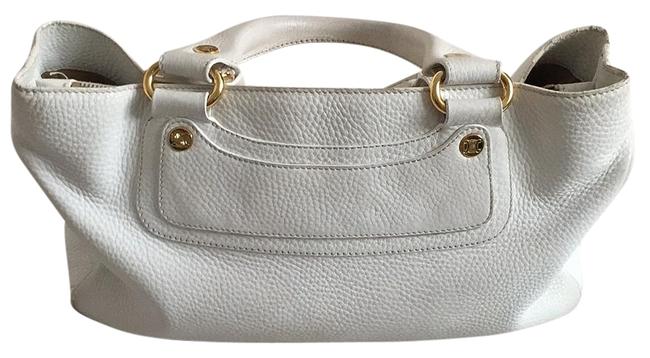 Celine White Leather Hobo Bag