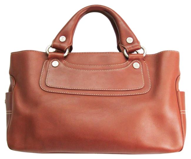 Celine Boogie Womens Handbag Brown Leather Satchel