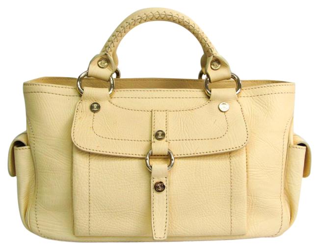 Celine Boogie Womens Handbag Cream Leather Satchel