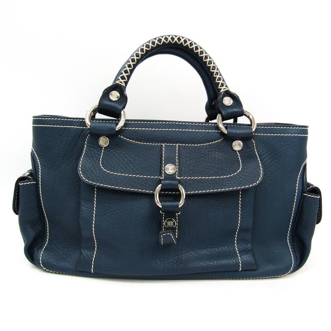 Celine Boogie Womens Handbag Navy Leather Satchel