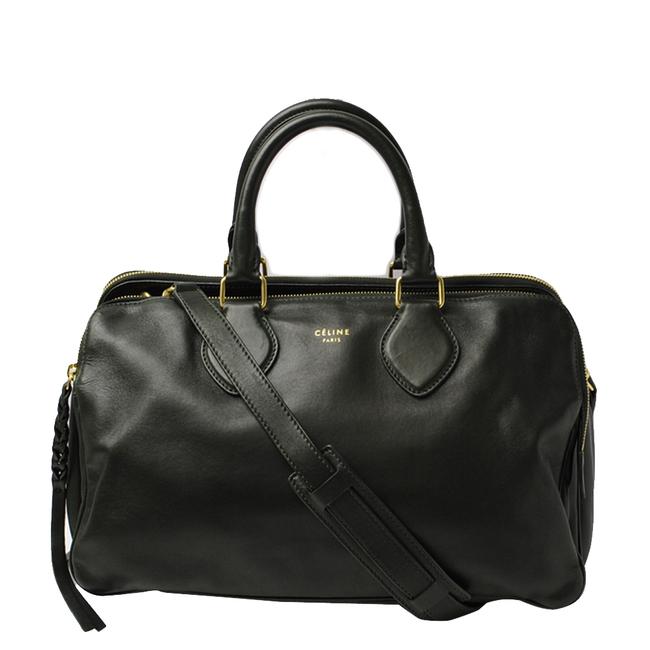 Celine Boston Bag Green Leather Mini Satchel