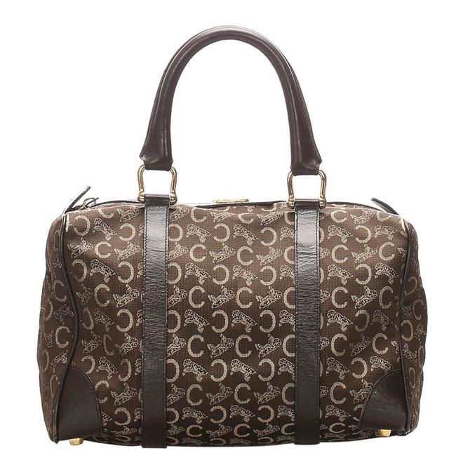 Celine Boston Bag Macadam Brown C Canvas Satchel